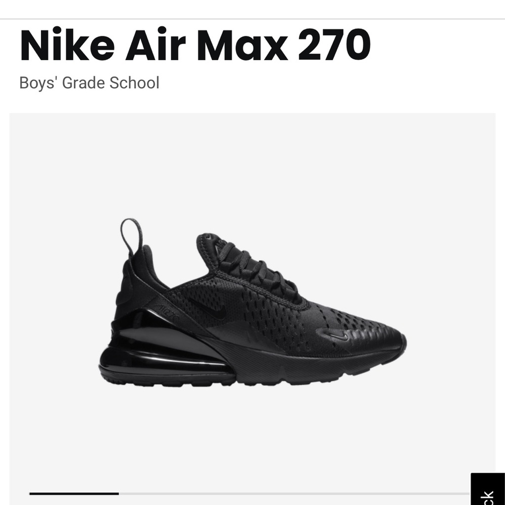 Nike Boys Airmax 270 size 1Y
